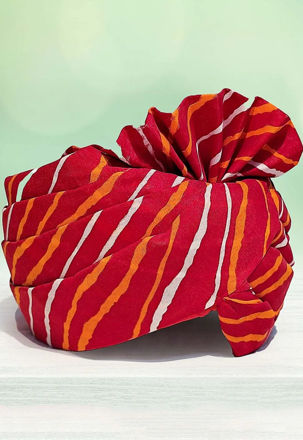 Leheriya Printed Cotton Kids Turban in Red