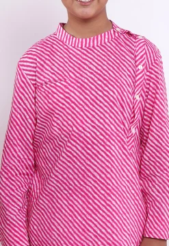 Leheriya Printed Cotton Kurta Set in Pink