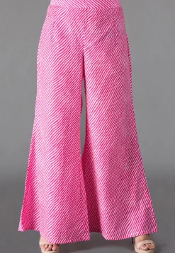 Leheriya Printed Cotton Palazzo in Pink