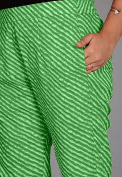 Leheriya Printed Cotton Pant in Green