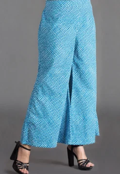 Leheriya Printed Cotton Palazzo in Sky Blue