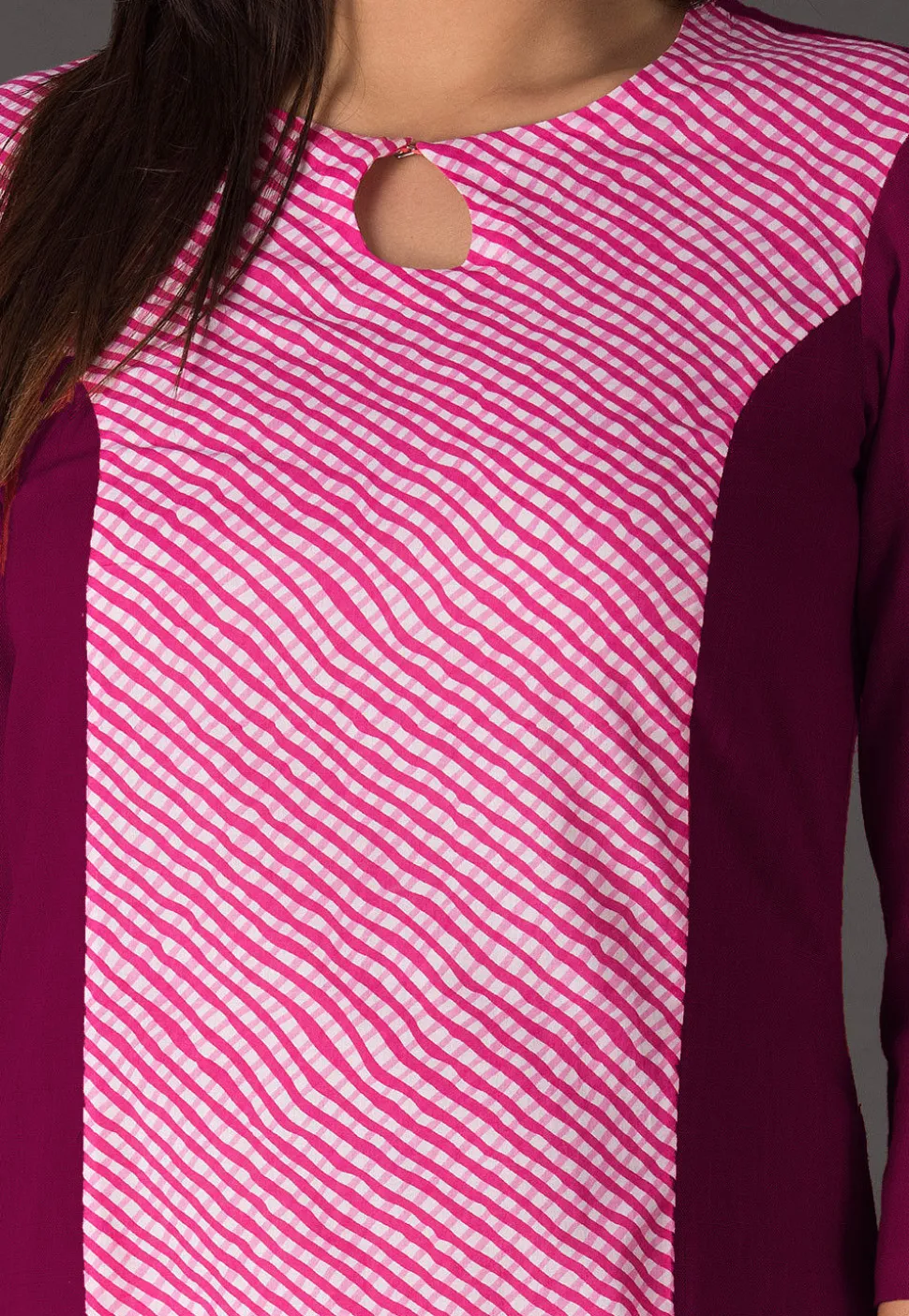 Leheriya Printed Cotton Straight Suit in Pink and Magenta