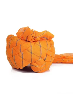 Leheriya Printed Cotton Unisex Turban in Yellow