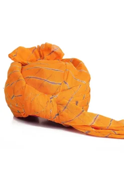 Leheriya Printed Cotton Unisex Turban in Yellow