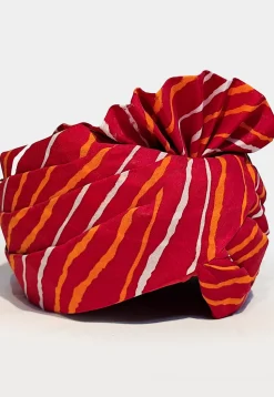 Leheriya Printed Cotton Unisex Turban in Red