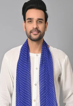 Leheriya Printed Georgette Dupatta in Royal Blue