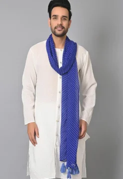 Leheriya Printed Georgette Dupatta in Royal Blue