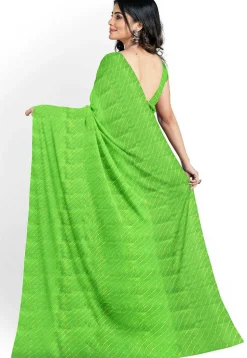 Leheriya Printed Georgette Saree in Green