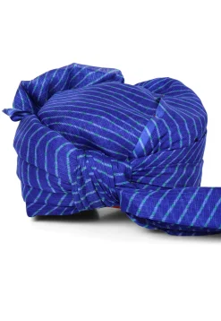 Leheriya Printed Kota Doria Turban in Royal Blue