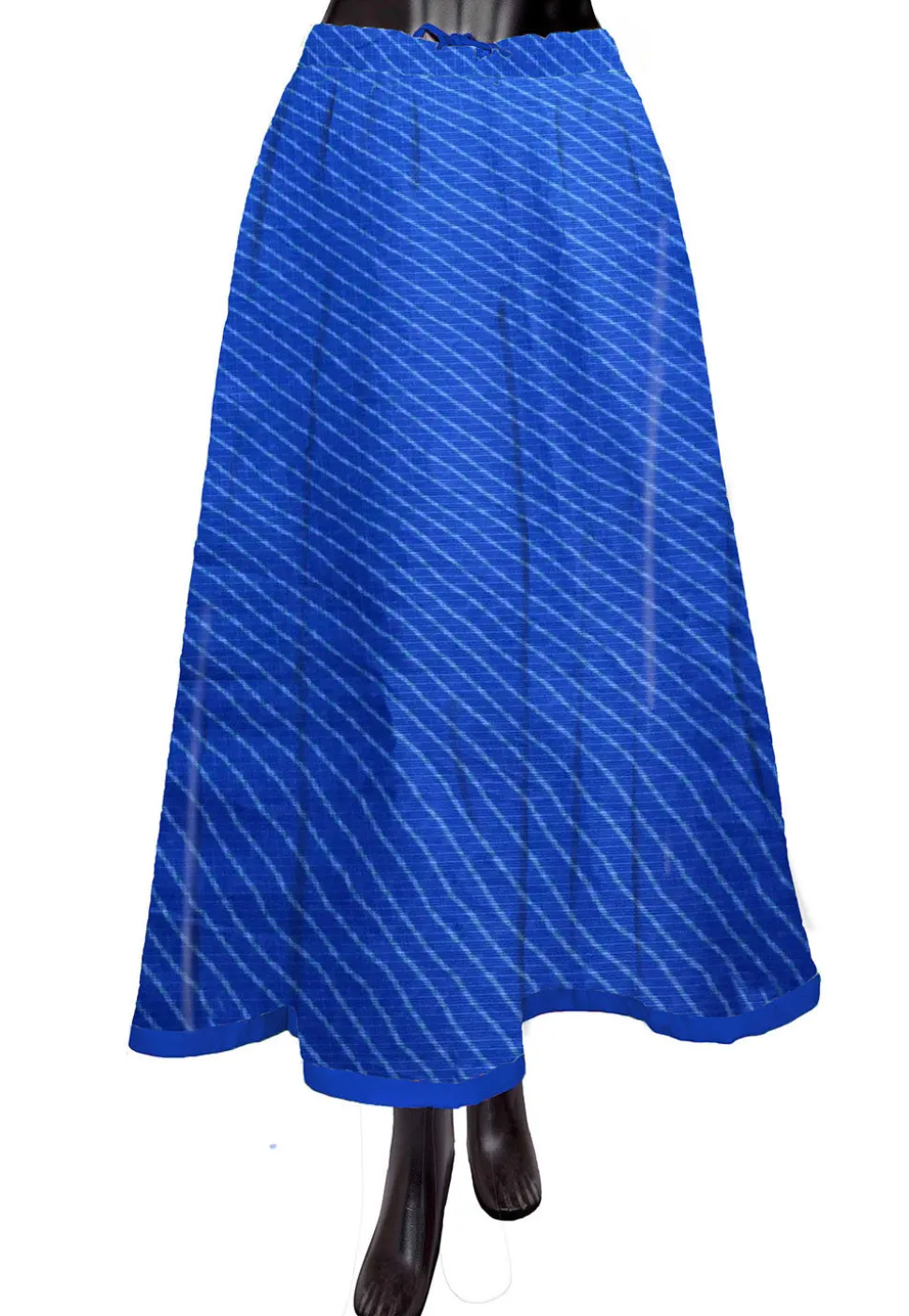 Leheriya Printed Kota Silk Skirt in Royal Blue