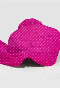 Leheriya Printed Pure Chiffon Unisex Turban in Pink