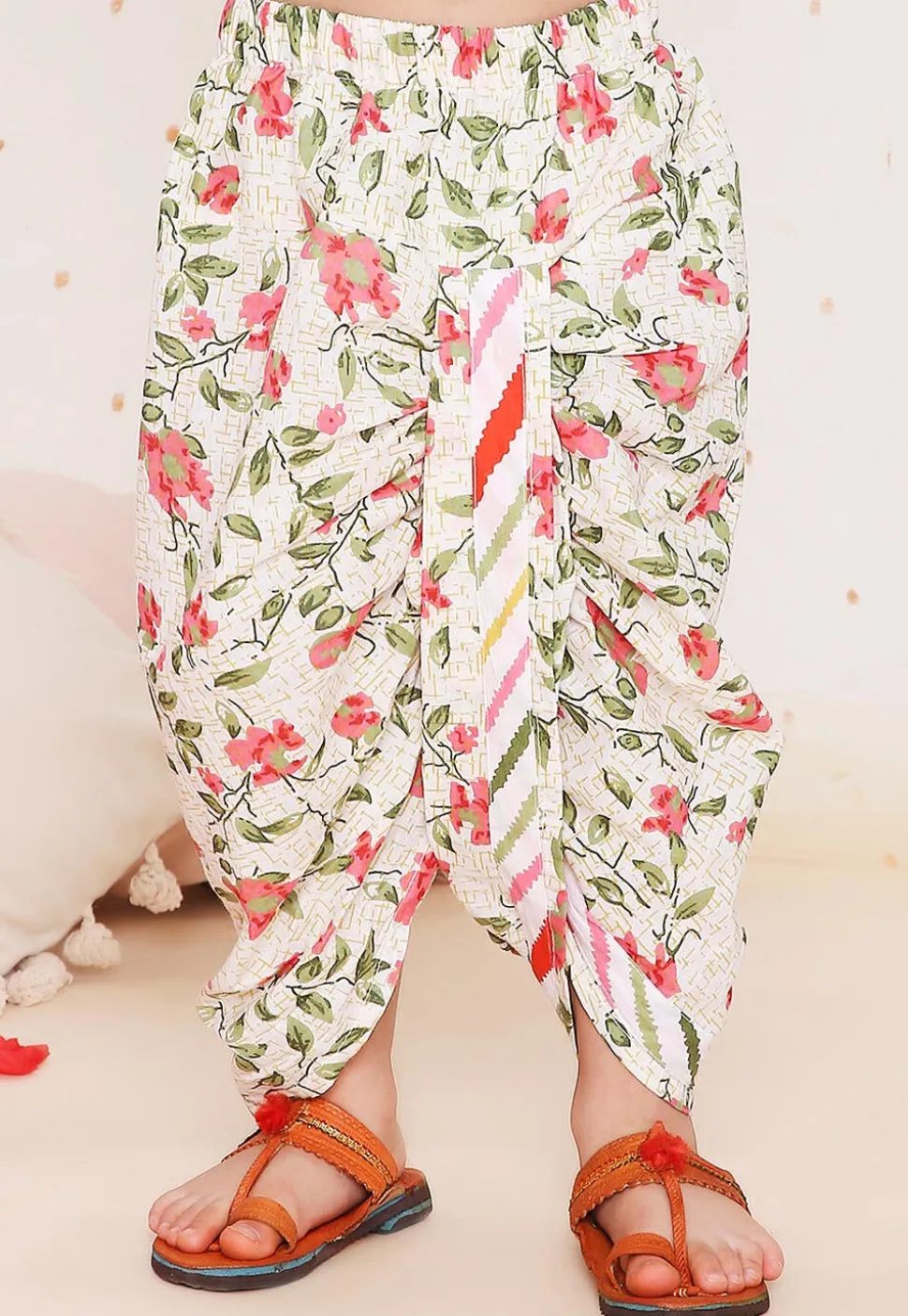 Leheriya Printed Pure Cotton Kurta Set in Multicolor