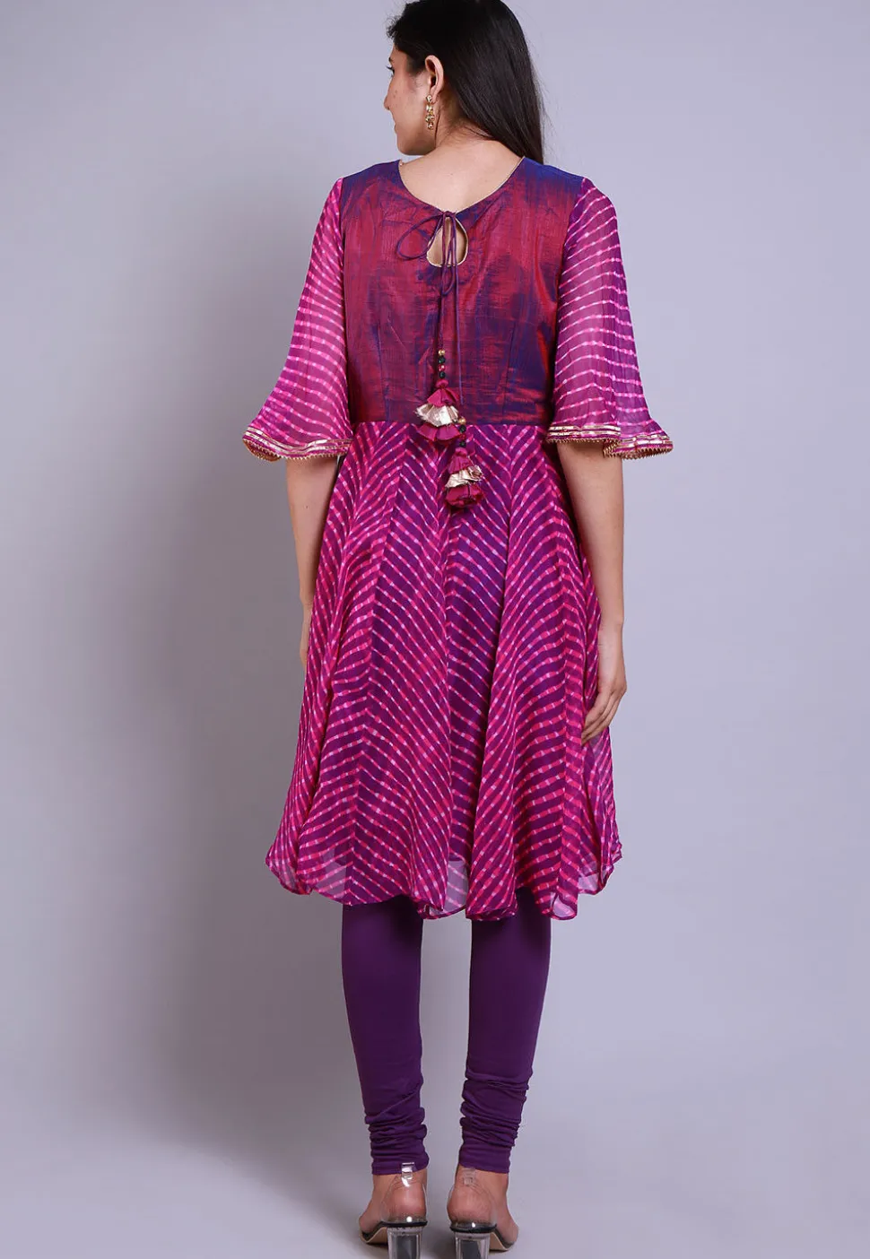 Leheriya Printed Pure Georgette A Line Suit in Purple