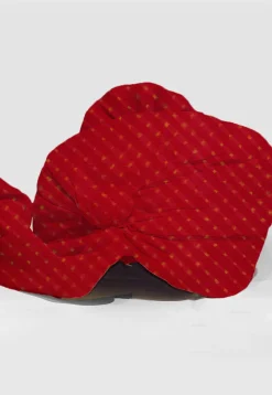 Leheriya Printed Pure Kota Silk Unisex Turban in Red