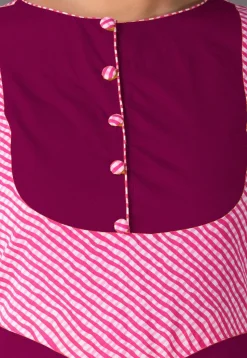 Leheriya Printed Rayon A Line Kurta inMagenta