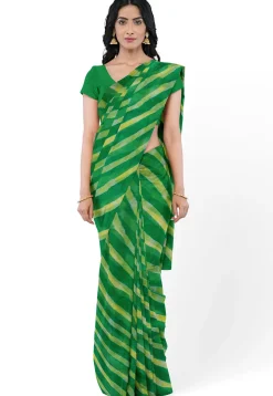 Leheriya Pure Kota Silk Saree in Green
