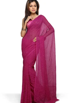 Leheryia Georgette Saree in Magenta