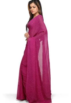 Leheryia Georgette Saree in Magenta