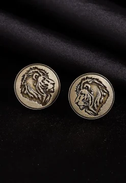 Lions Mane Metallic Cufflink Pair