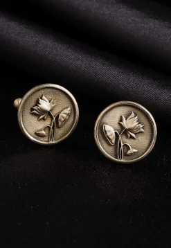 Lotus Magic Metallic Cufflink Pair