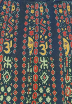 Mandala Printed Pure Cotton Wrap Around Skirt in Teal Blue