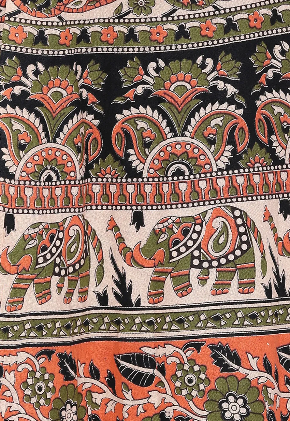 Mandala Printed Pure Cotton Wrap Around Skirt in Multicolor