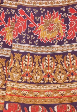 Mandala Printed Pure Cotton Wrap Around Skirt in Multicolor