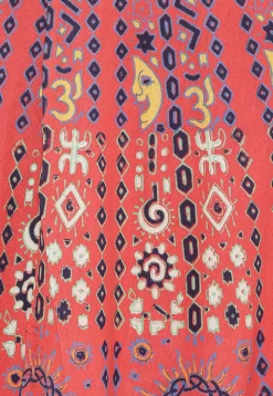 Mandala Printed Pure Cotton Wrap Around Skirt in Orange