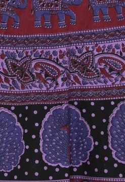 Mandala Printed Pure Cotton Wrap Around Skirt in Light Purple