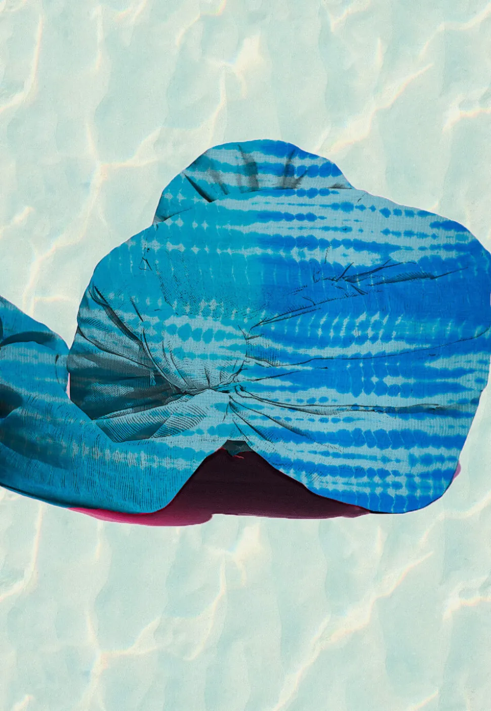 Marbel Printed Pure Kota Silk Kids Turban in Blue