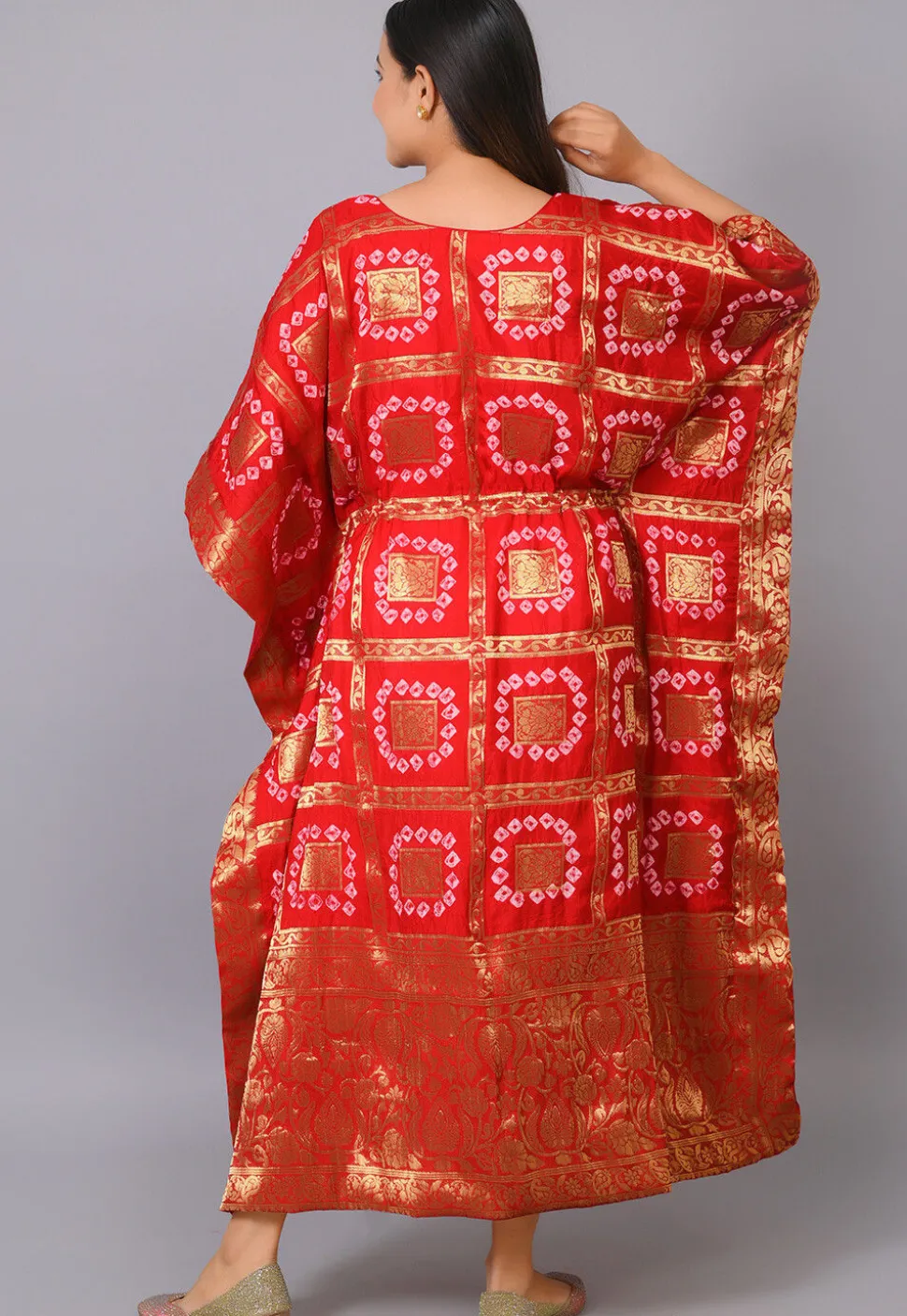 Maternity Art Silk Kaftan in Red