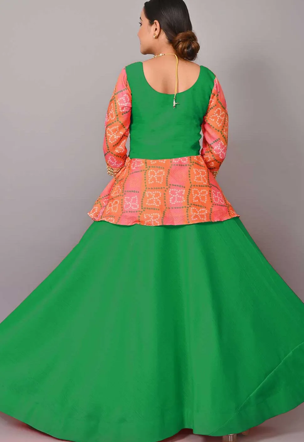Maternity Art Silk Lehenga in Green