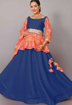 Maternity Art Silk Lehenga in Blue