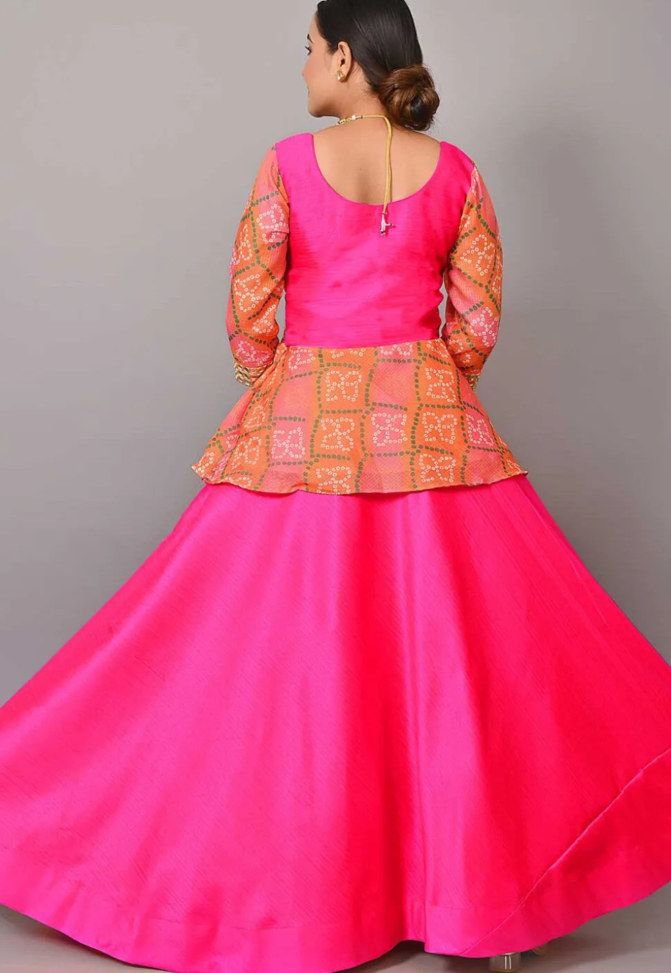 Maternity Art Silk Lehenga in Fuchsia