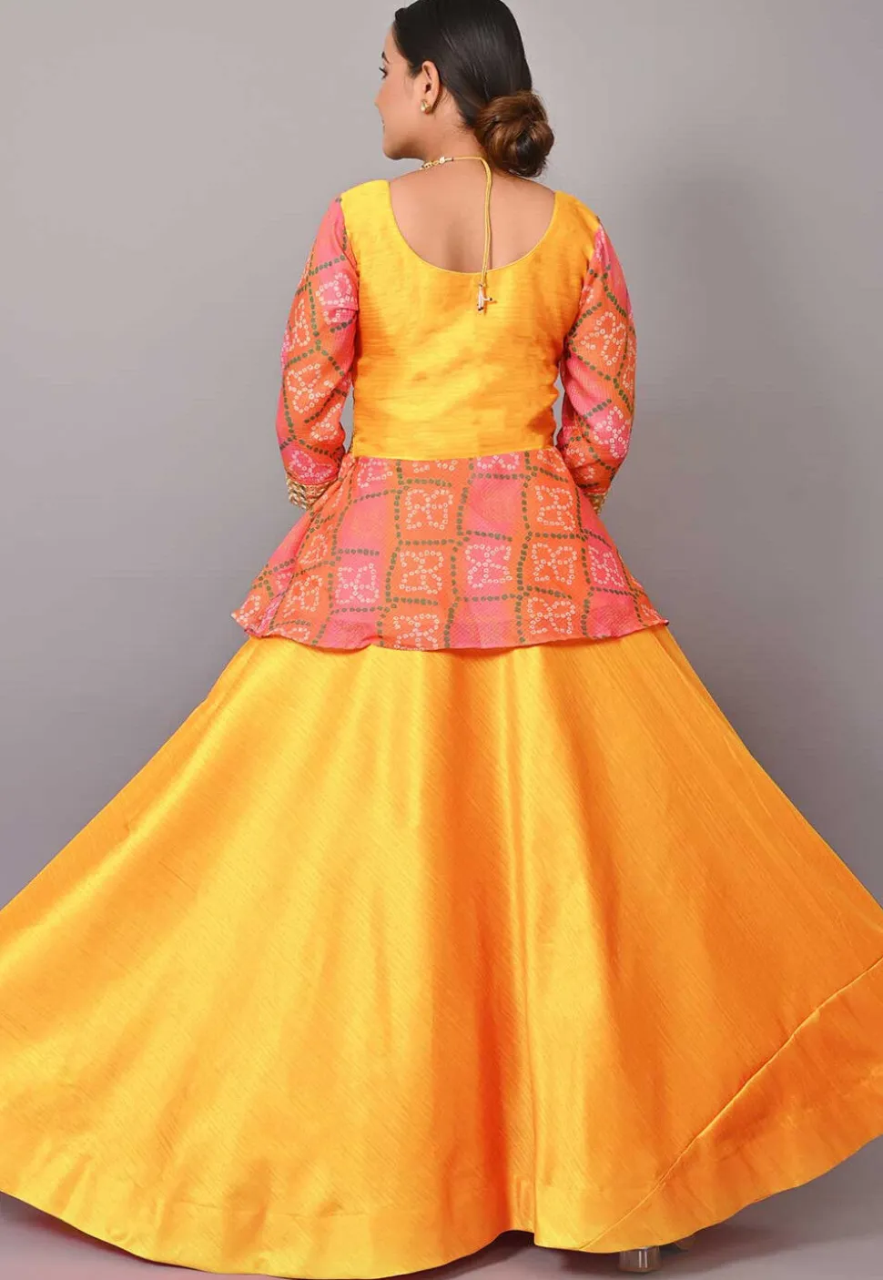 Maternity Art Silk Lehenga in Mustard