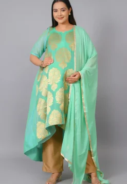 Maternity Brocade Pakistani Suit in Sea Green