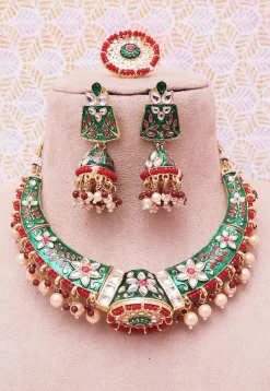 Meenakari Choker Necklace Set