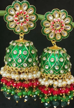 Meenakari Jhumka Style Earrings