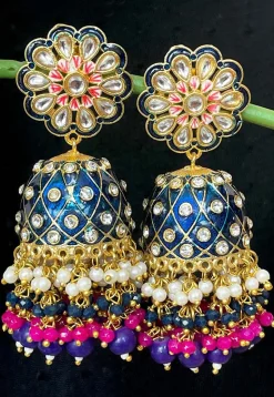 Meenakari Jhumka Style Earrings
