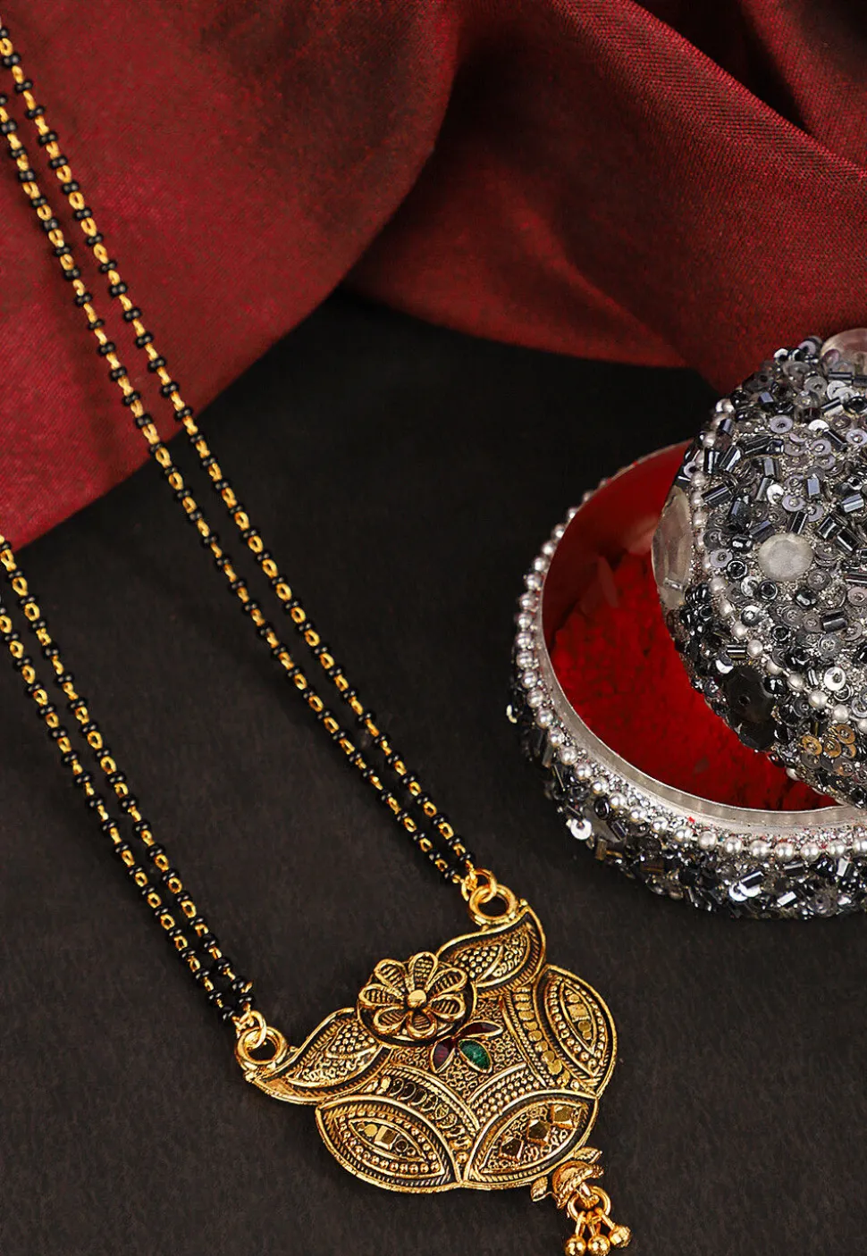 Meenakari Oxidised Mangalsutra