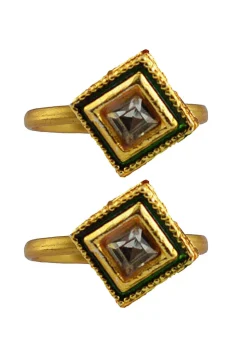 Meenakari Pair of Adjustable Toe Rings