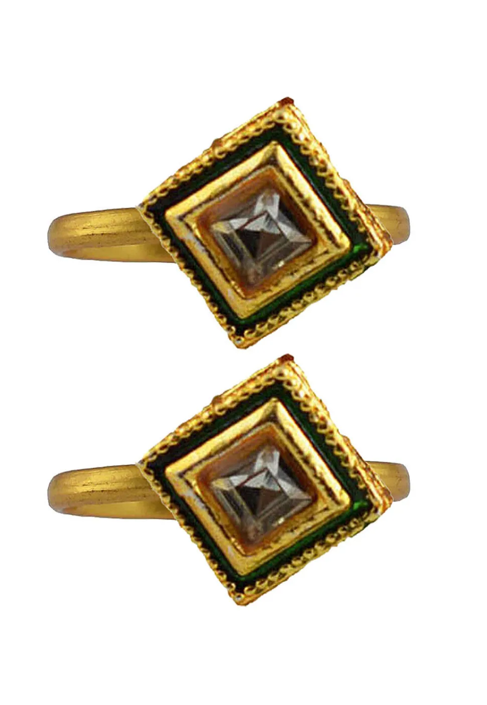 Meenakari Pair of Adjustable Toe Rings