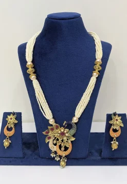 Mint Meenakari Necklace Set