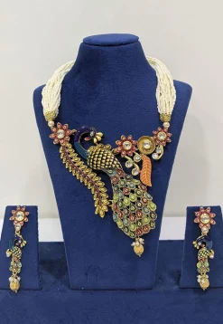 Mint Meenakari Necklace Set