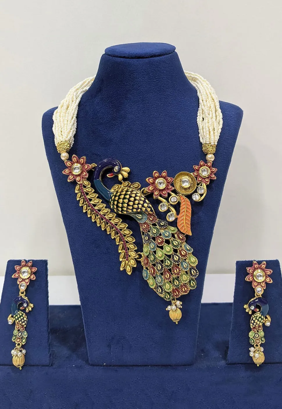 Mint Meenakari Necklace Set