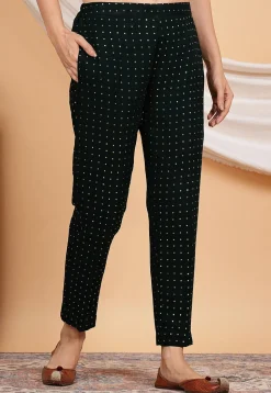 Mukesh Georgette Pant in Black
