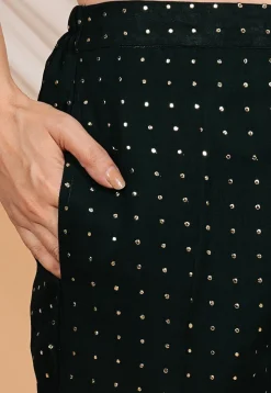 Mukesh Georgette Pant in Black