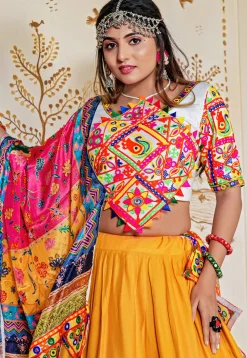 Navaratri Special Rayon Lehenga in Yellow