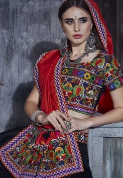 Navratri Special Art Silk Lehenga in Black
