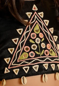Navratri Special Art Silk Lehenga in Black